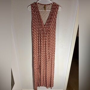 Rachel Pally Long Empire Waist Maxi Dress Maternity Orange Sleeveless Size XS